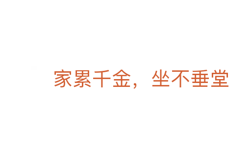 家累千金，坐不垂堂